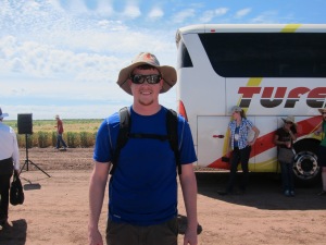 Ryan Barnes attends the field day during the Borlaug 100 conference in Ciudad Obregon, Mexico. Photo by Meghan Eldridge